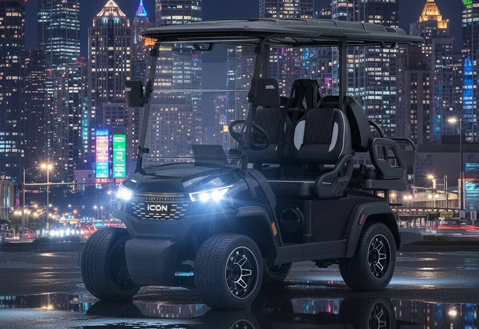 2026 ICON i40X - Black, Black, Front 3/4